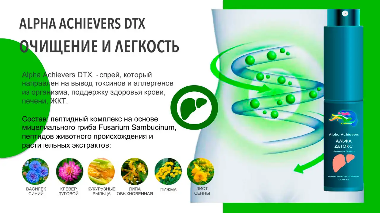 Alpha Achievers DTX- Детокс, вывод токсинов и аллергенов из организма